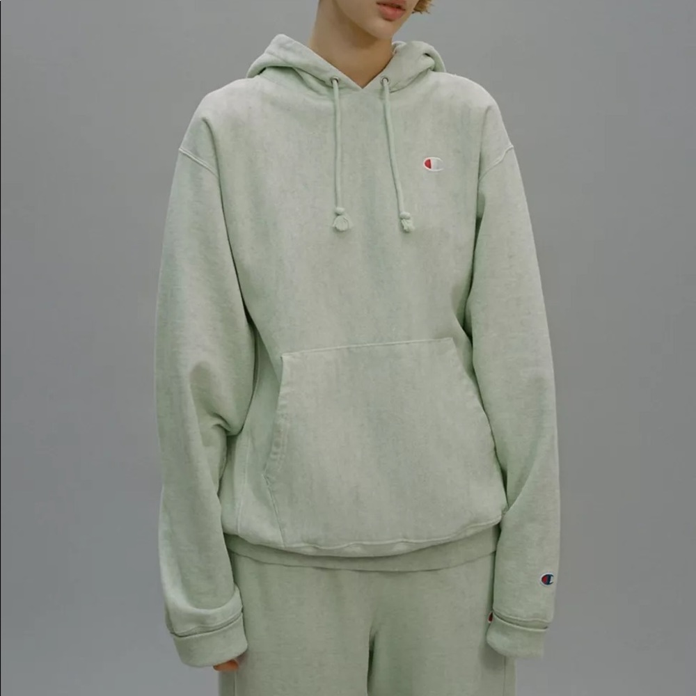 Champion light mint green reverse weave hoodie XS - Picture 5 of 7